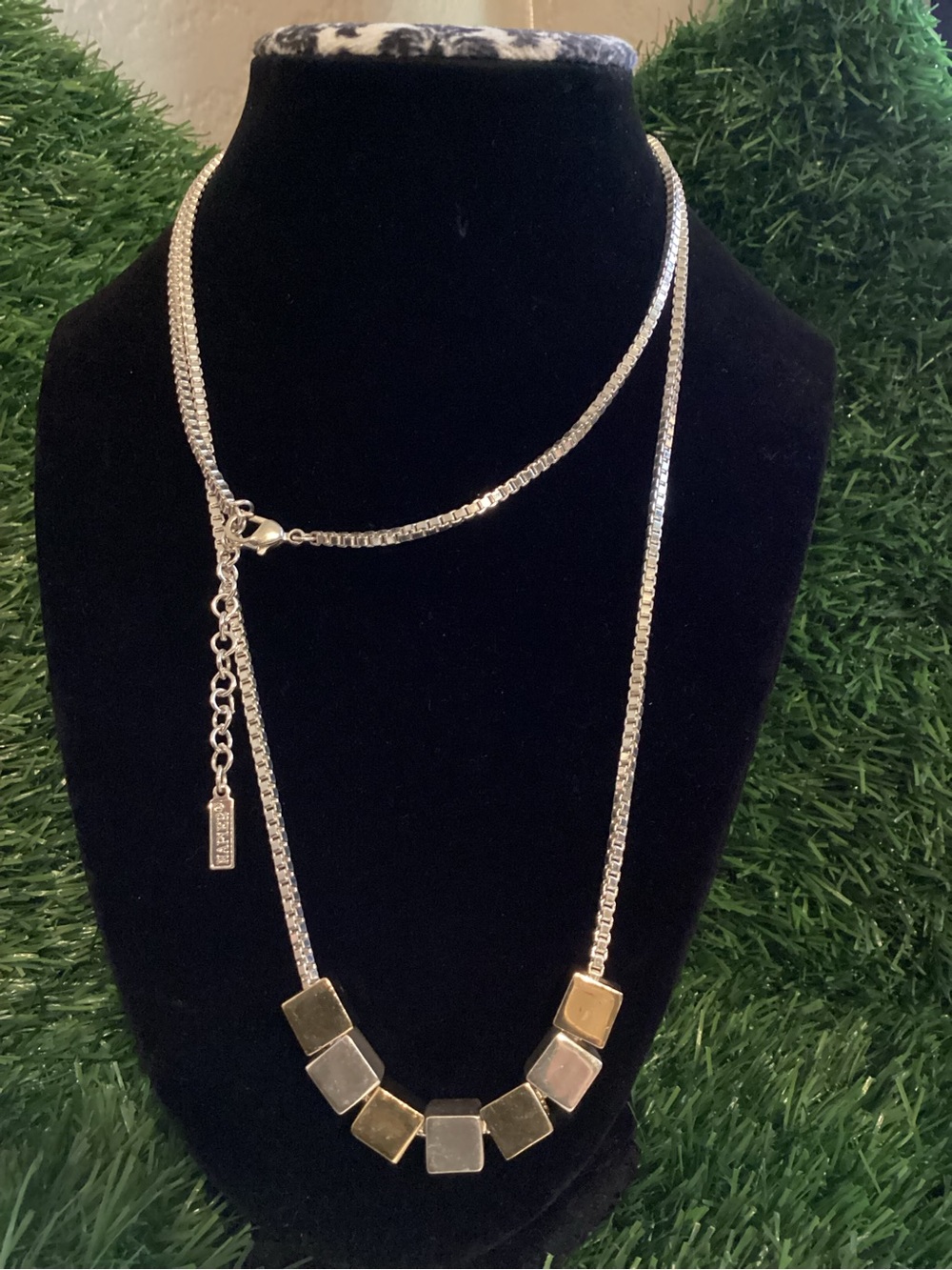 Napier gold/Silver Tone Geometric Square Pendant Necklace - Women Jewelry